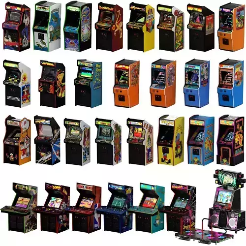30 Arcade Cabinets 20 Stools 6 Carpets Mega Collection