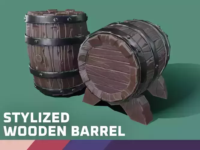 Stylized Wooden Barrel