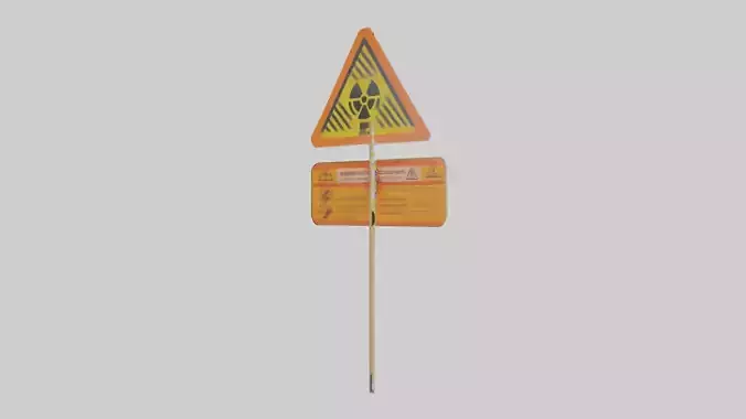 Dust Hazard Area Warning Sign model Low-poly 3D model