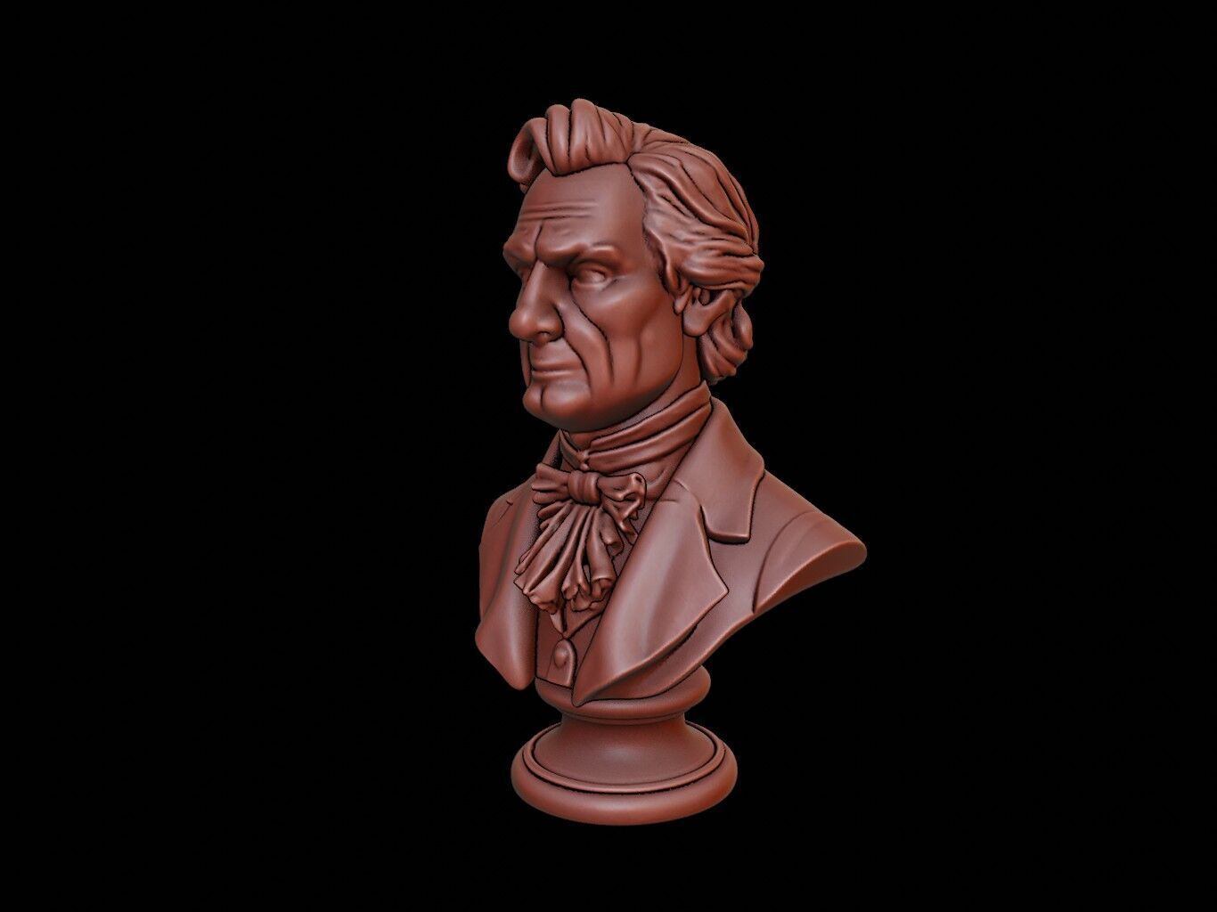 Franklin Pierce Bust 3D print model_2