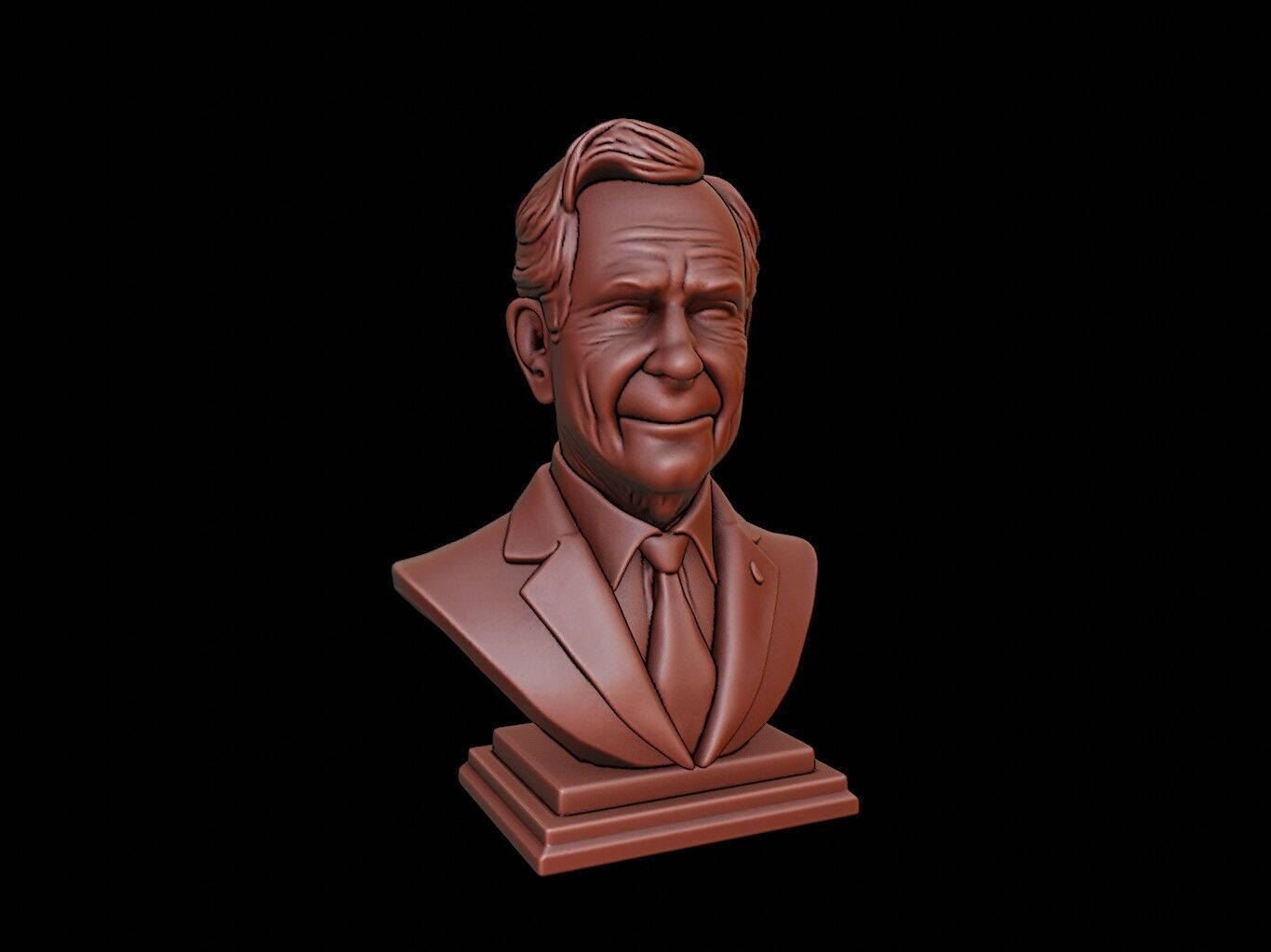 George W Bush Bust 3D print model_1