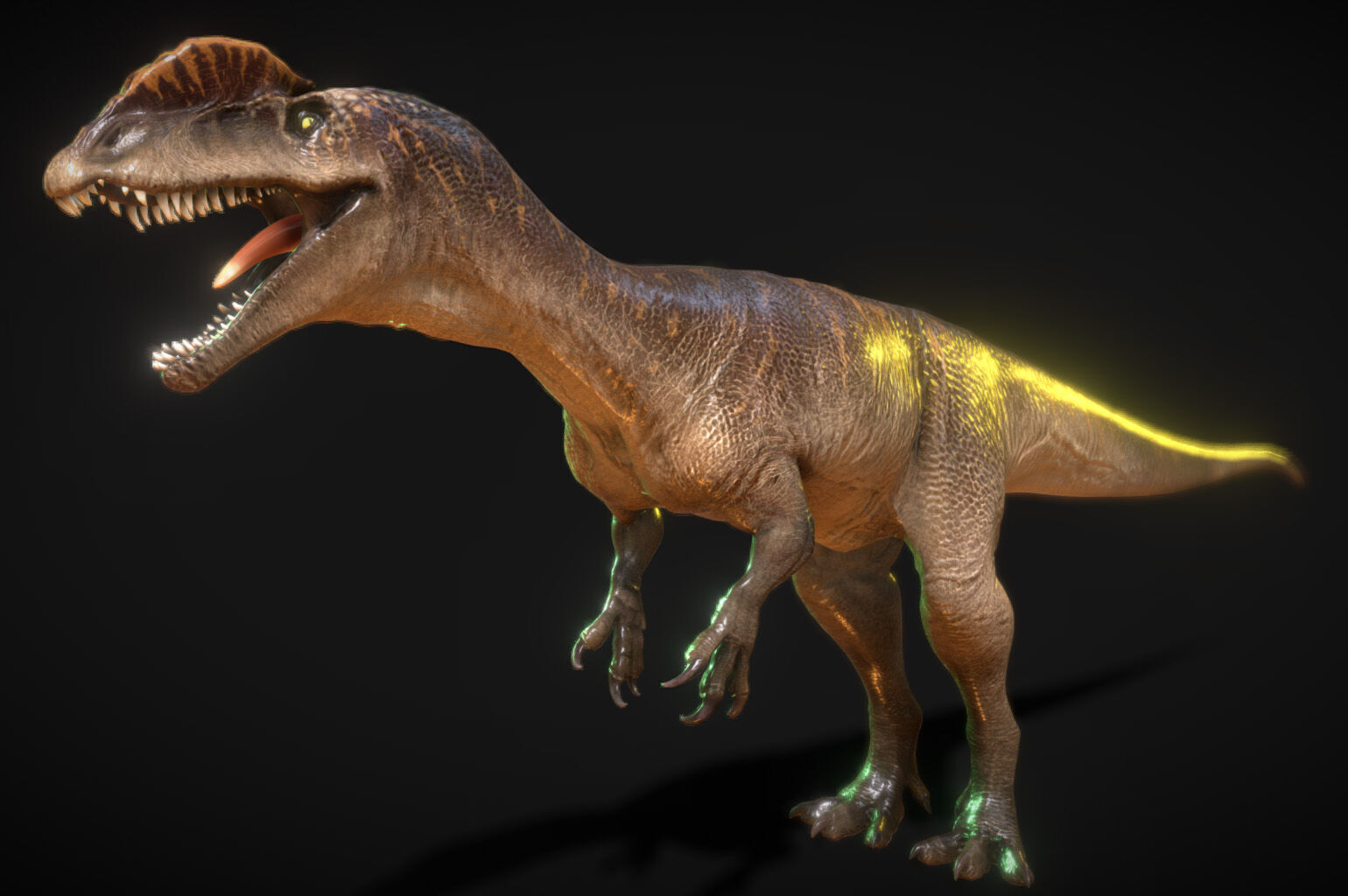 Dilophosaurus Low-poly 3D model_2