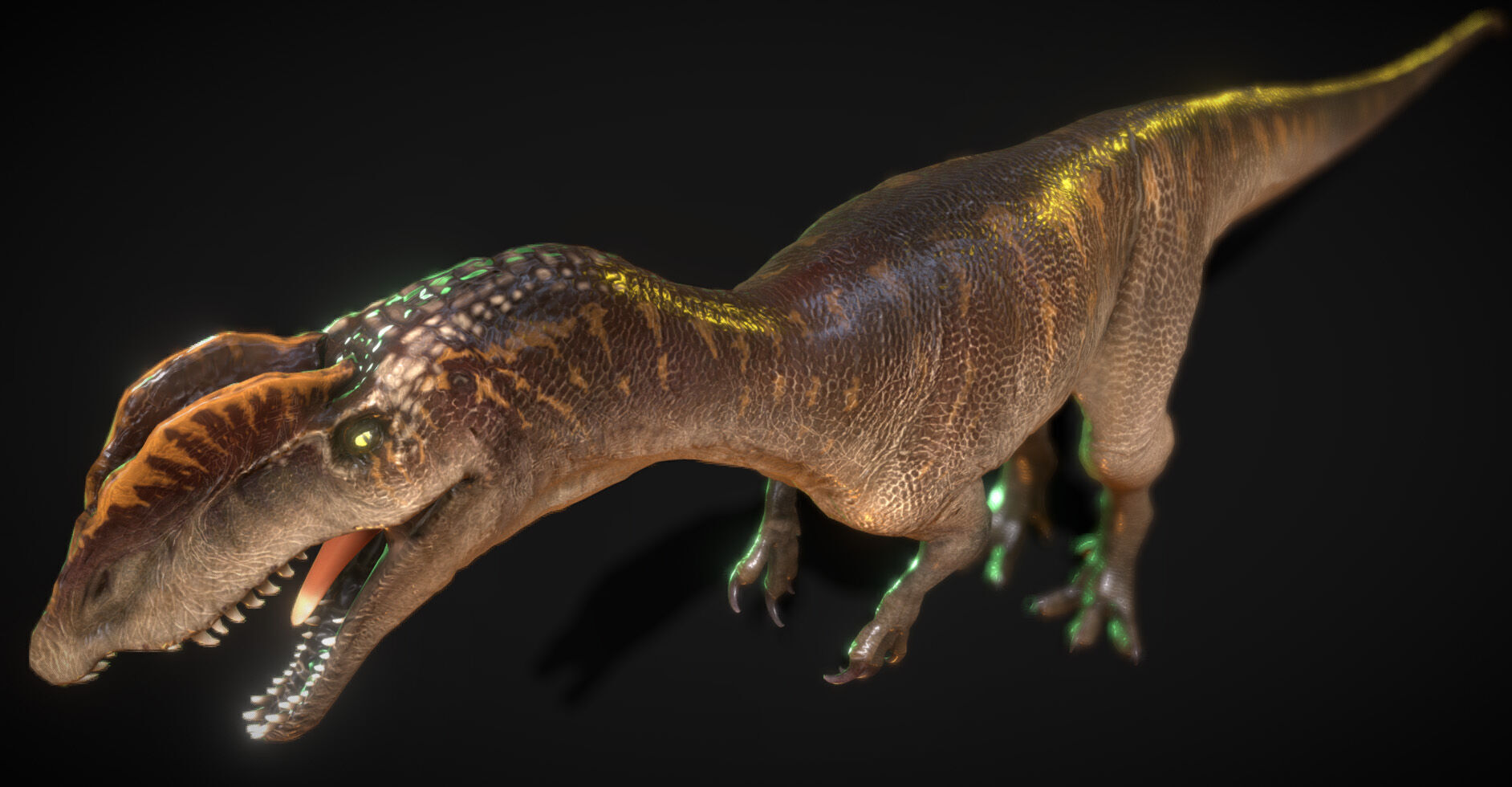 Dilophosaurus Low-poly 3D model_5