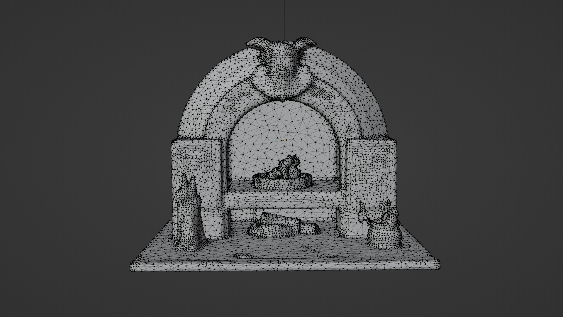 stone altar Low-poly 3D model_4