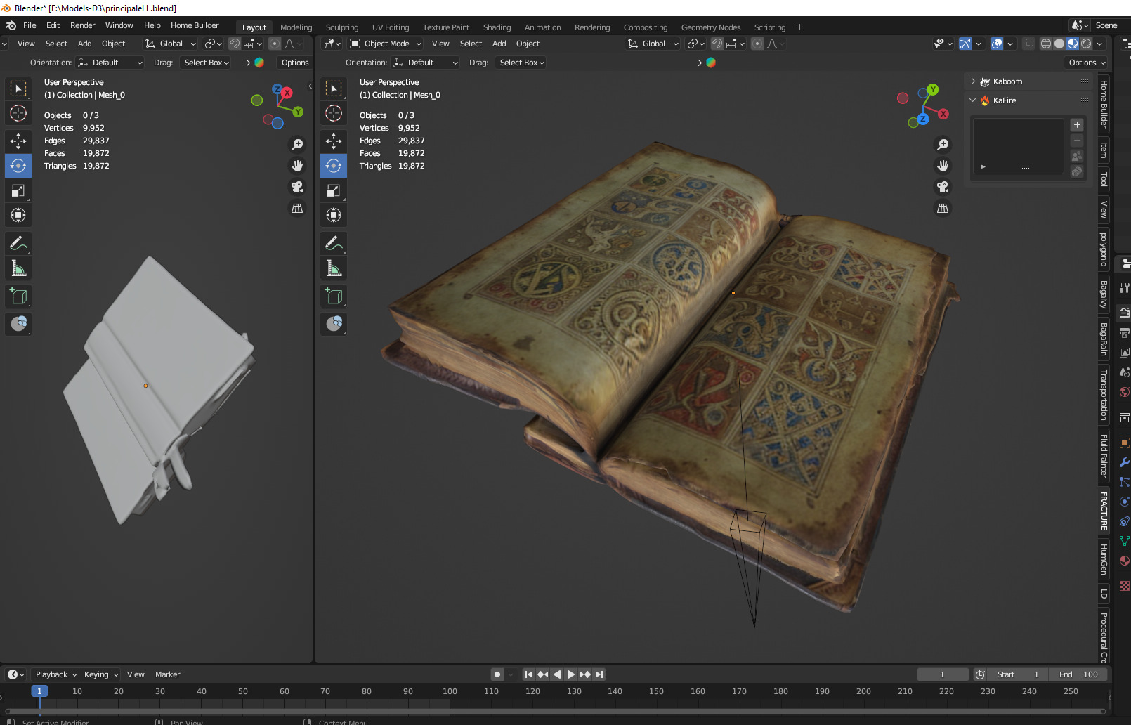 old book Low-poly 3D model_2