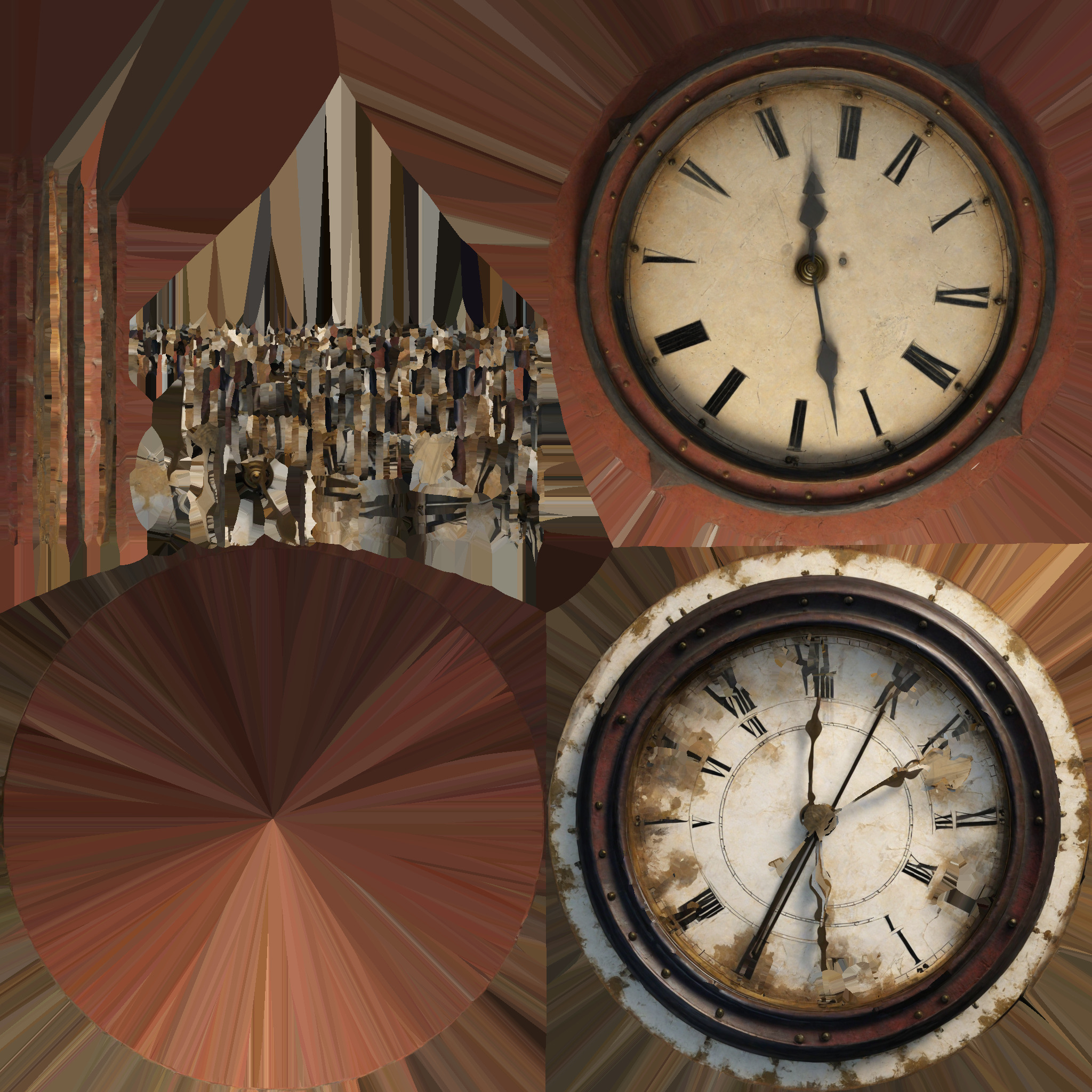 old wall clock Low-poly 3D model_6