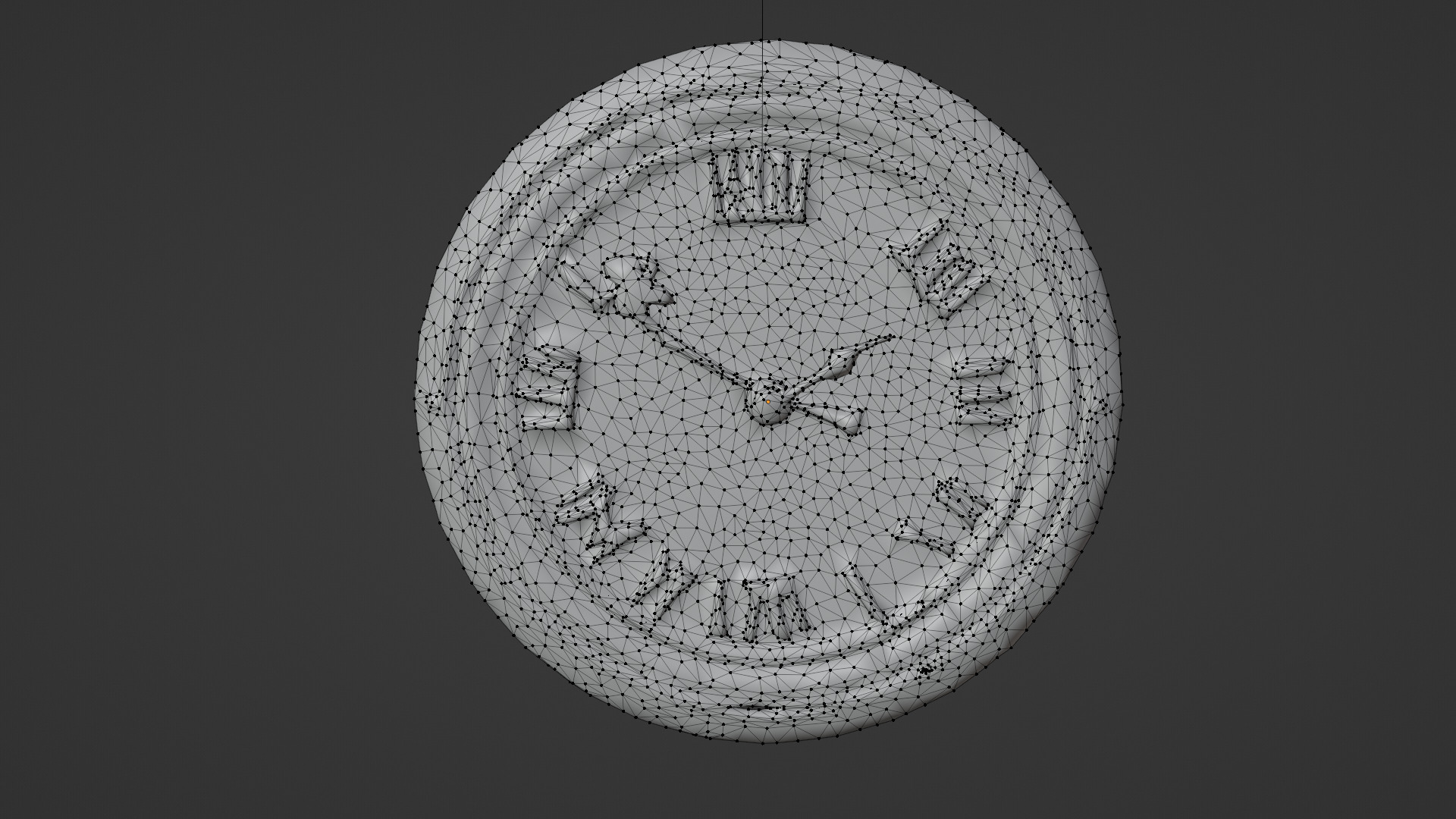 old wall clock Low-poly 3D model_5