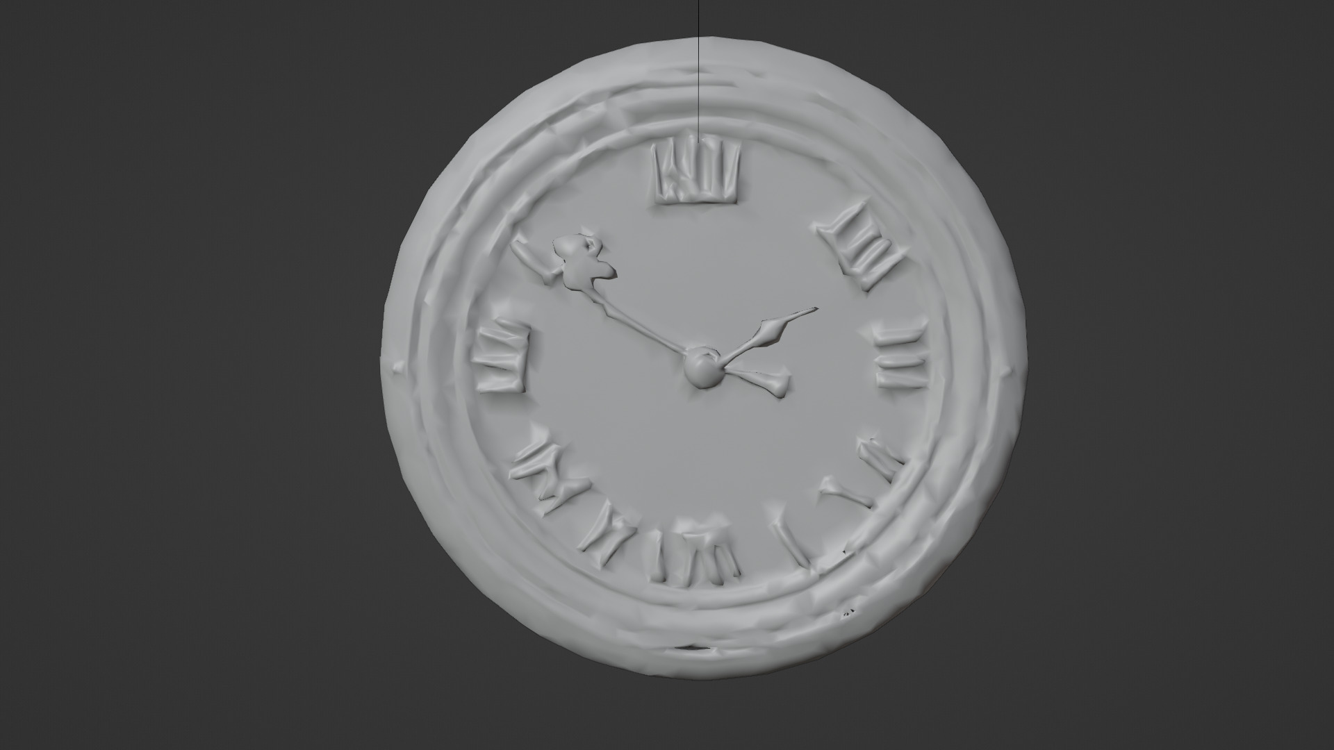 old wall clock Low-poly 3D model_4