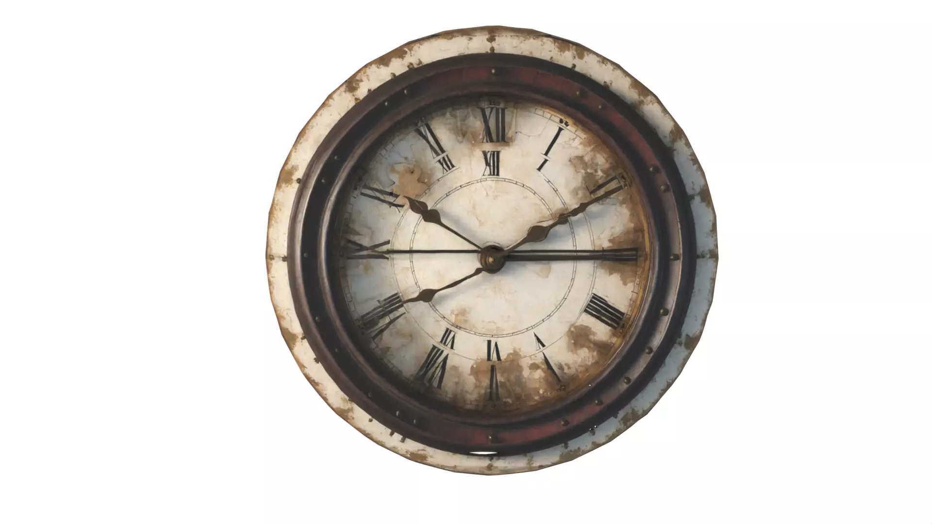 old wall clock Low-poly 3D model_0