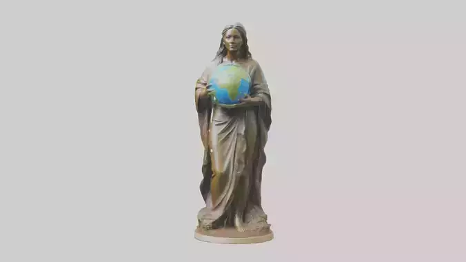 Earth Stewardship Statue model Low-poly 3D model