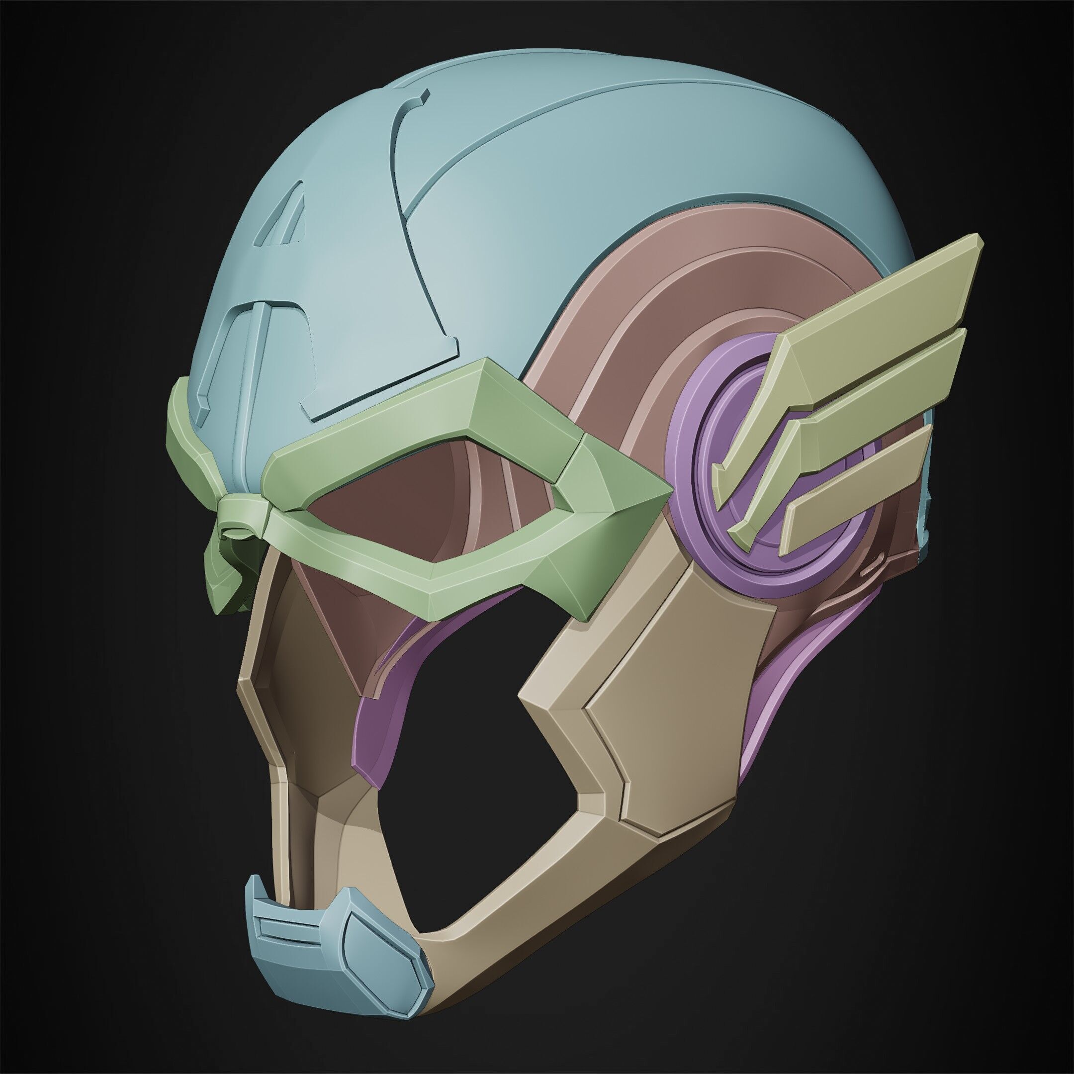 Marvel Rivals Captain America Helmet for Cosplay 3D print model_18