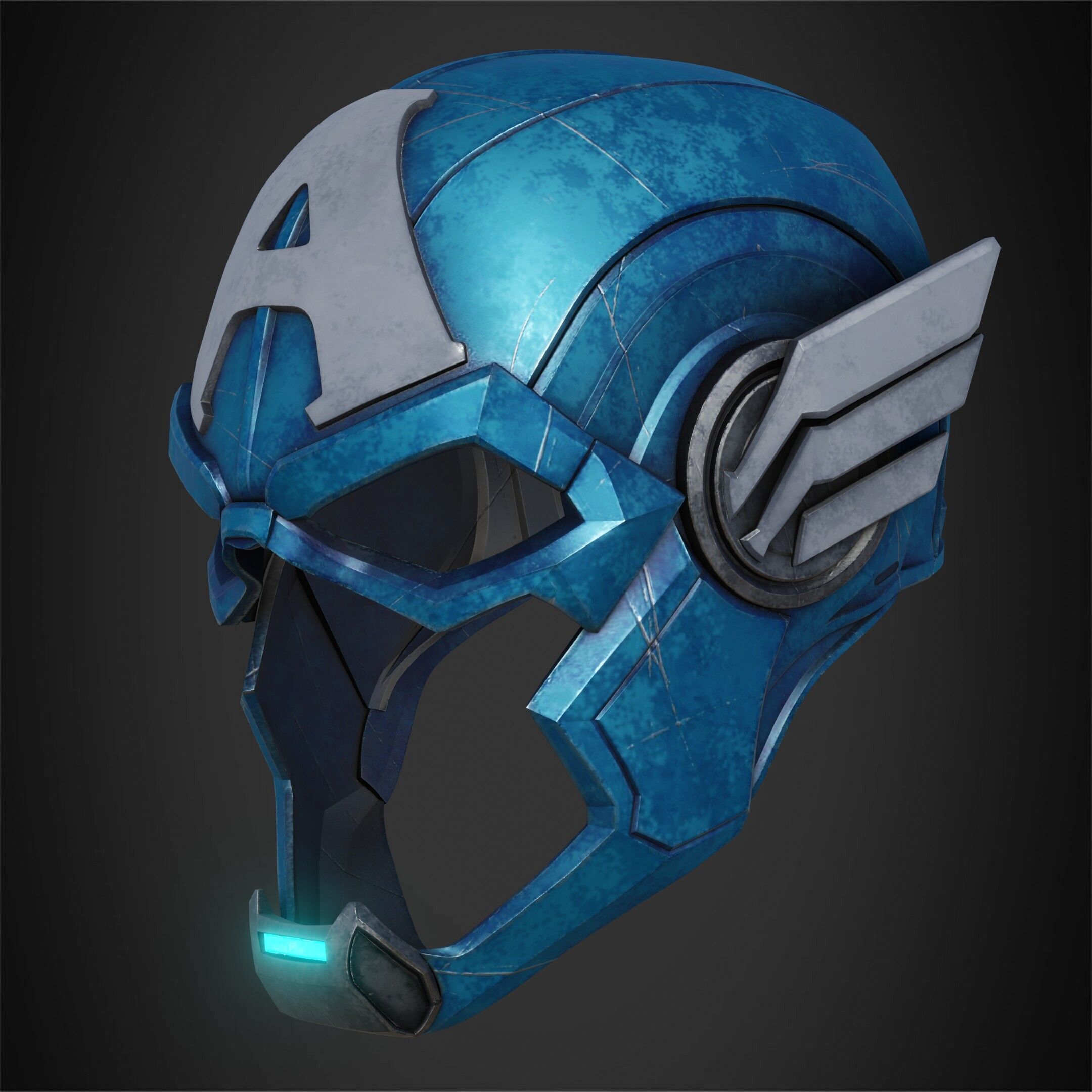 Marvel Rivals Captain America Helmet for Cosplay 3D print model_4