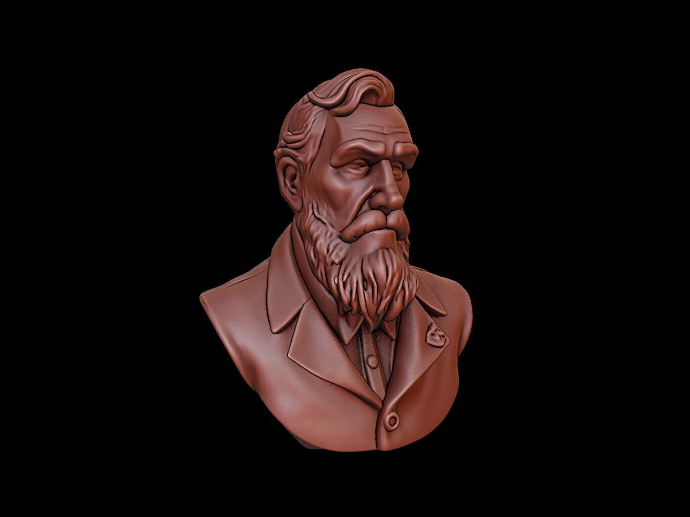 Henry Hudson Bust 3D print model_1