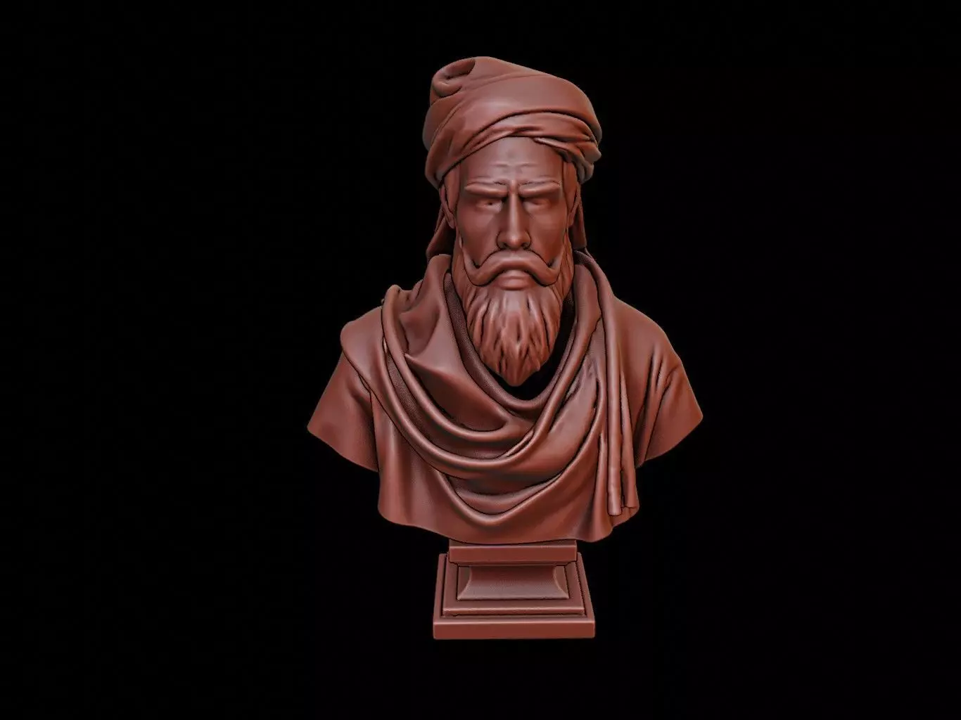 Ibn Battuta Bust 3D print model_0