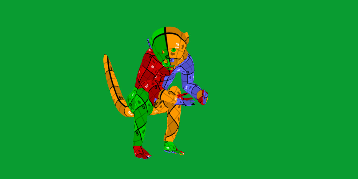 Capuchin Monkey Low-poly 3D model_19