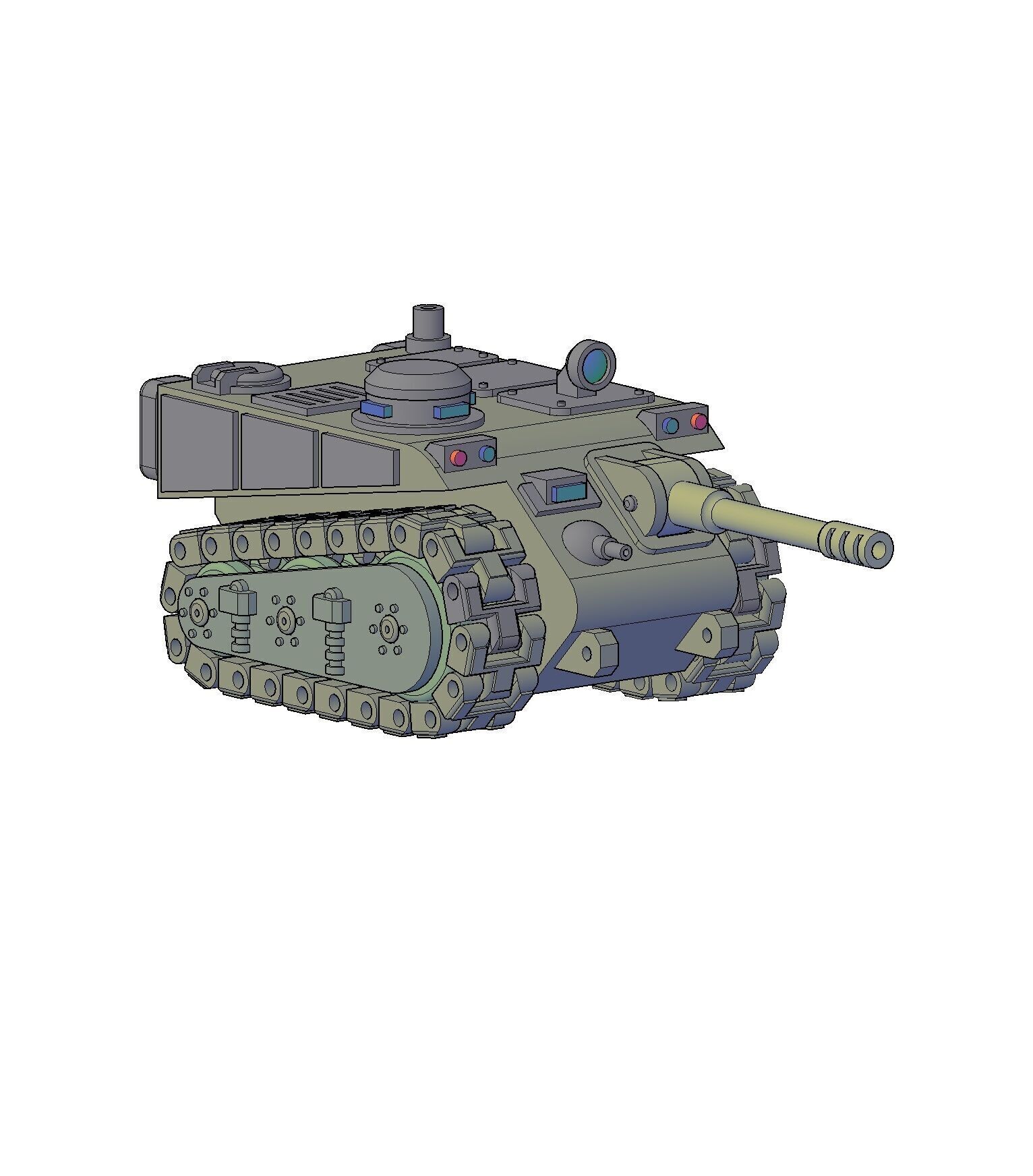 SCI-FI TANK MINIATURE 3D print model_2