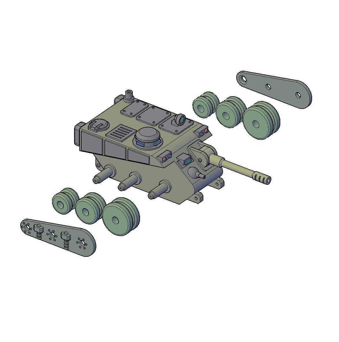 SCI-FI TANK MINIATURE 3D print model_5