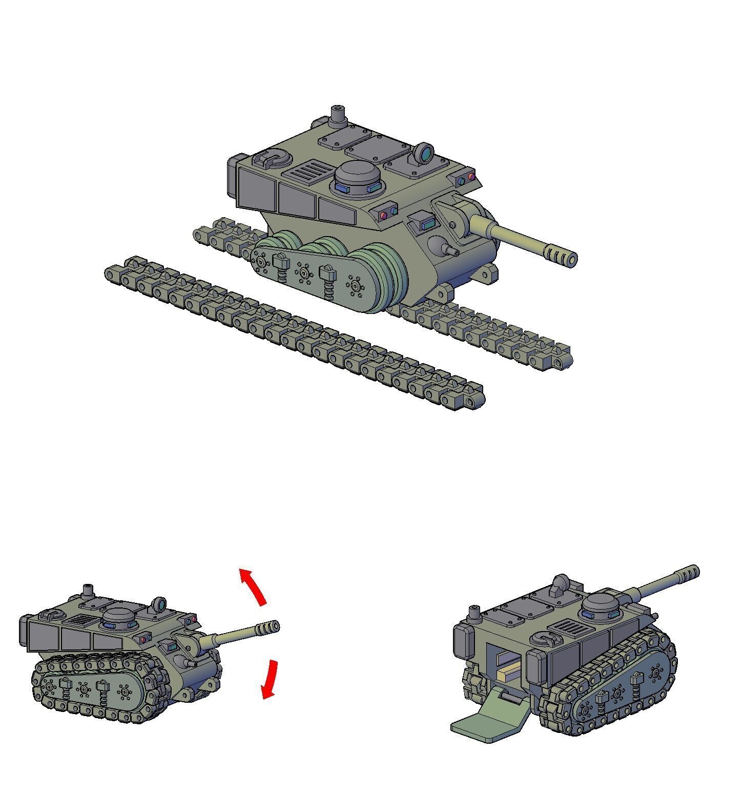 SCI-FI TANK MINIATURE 3D print model_1