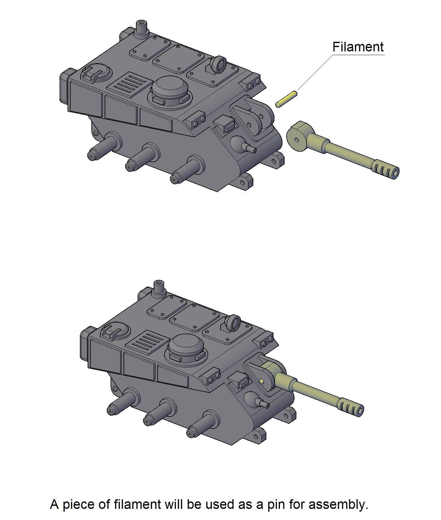 SCI-FI TANK MINIATURE 3D print model_4