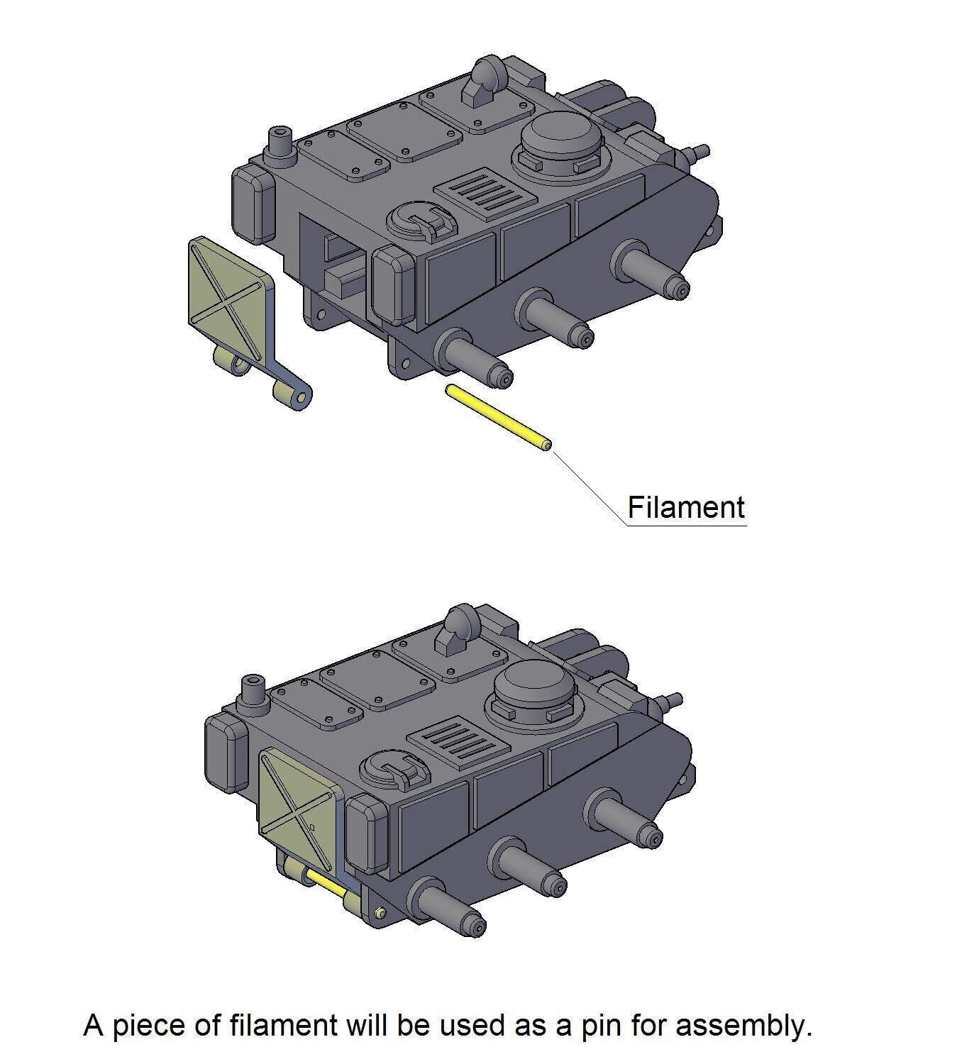 SCI-FI TANK MINIATURE 3D print model_3