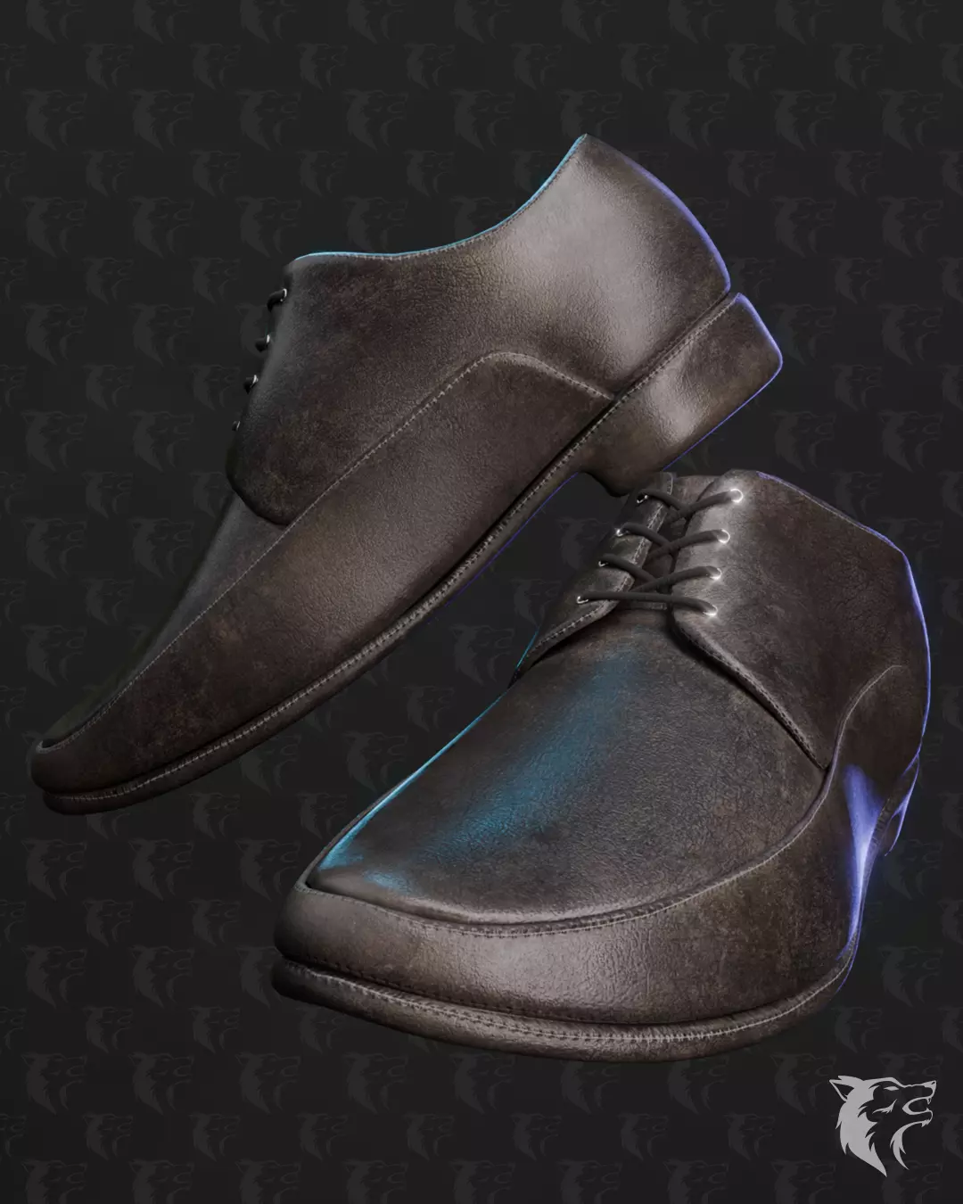 Dress Shoe - Quad Topology Low-poly 3D model_0