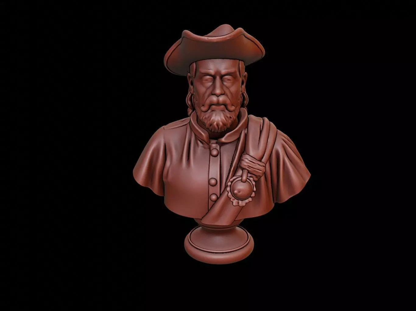 Juan Ponce de Leon Bust 3D print model_0