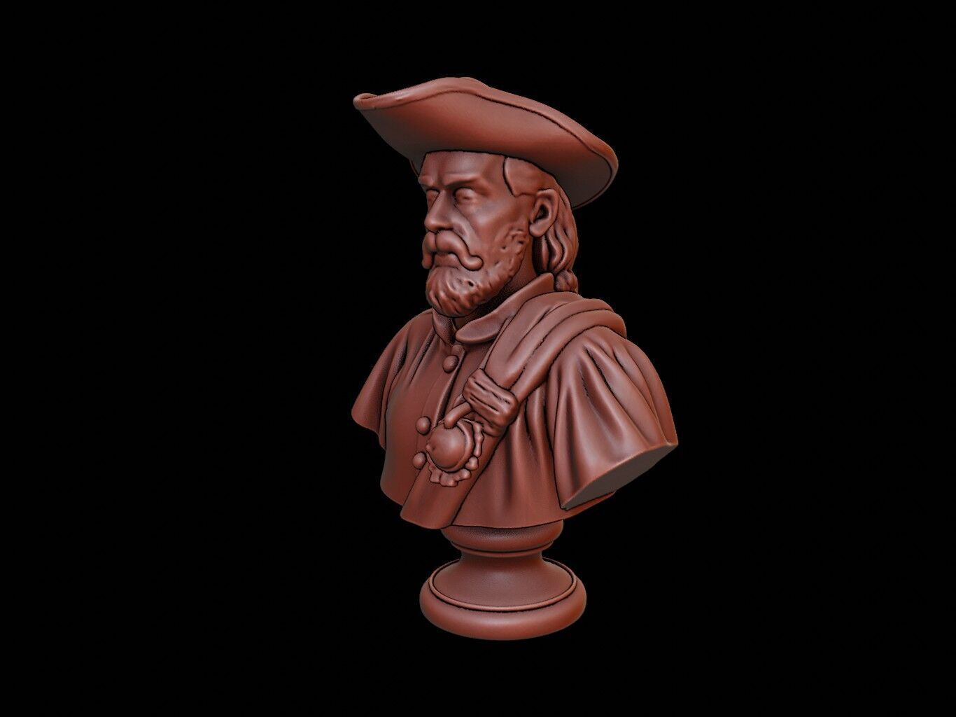 Juan Ponce de Leon Bust 3D print model_2