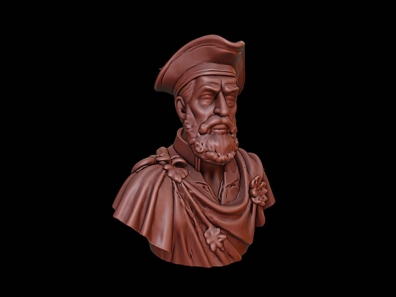 Juan Ponce de Leon Bust 3D print model_1