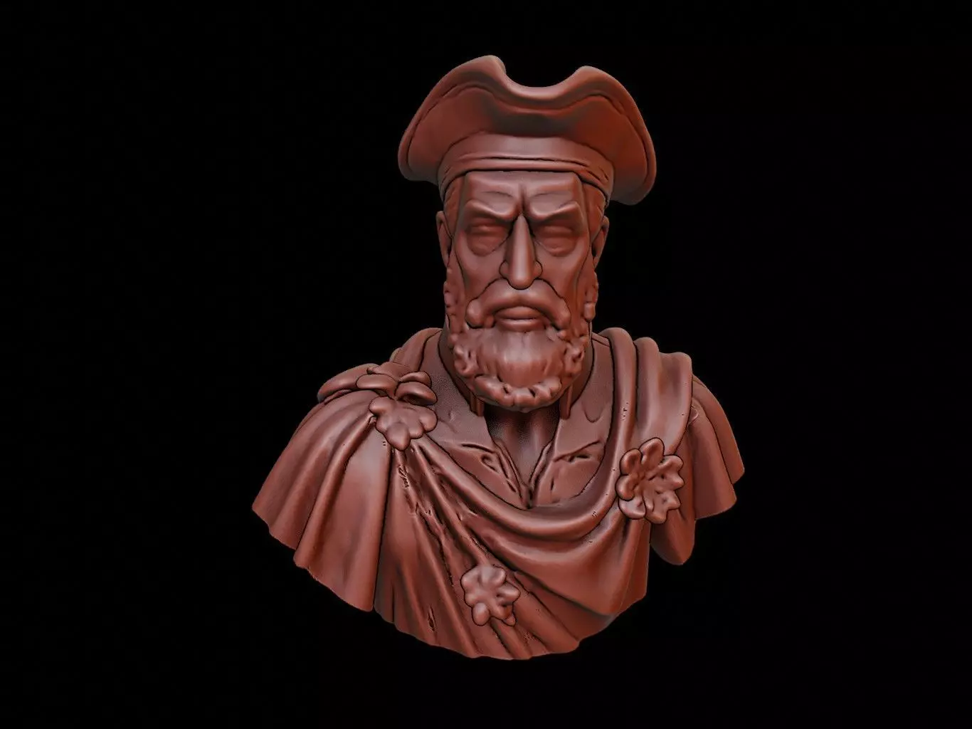 Juan Ponce de Leon Bust 3D print model_0