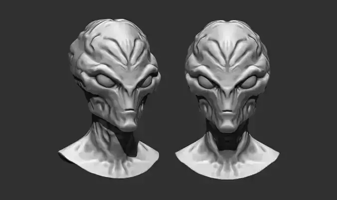 Alien Bust 5 - High-Quality 3D Printable STL Model 3D print model