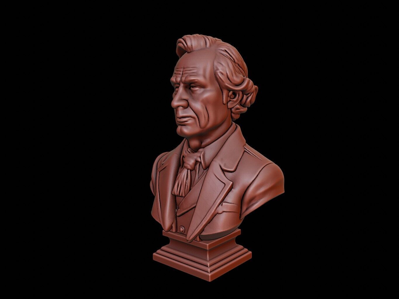 Meriwether Lewis Bust 3D print model_2