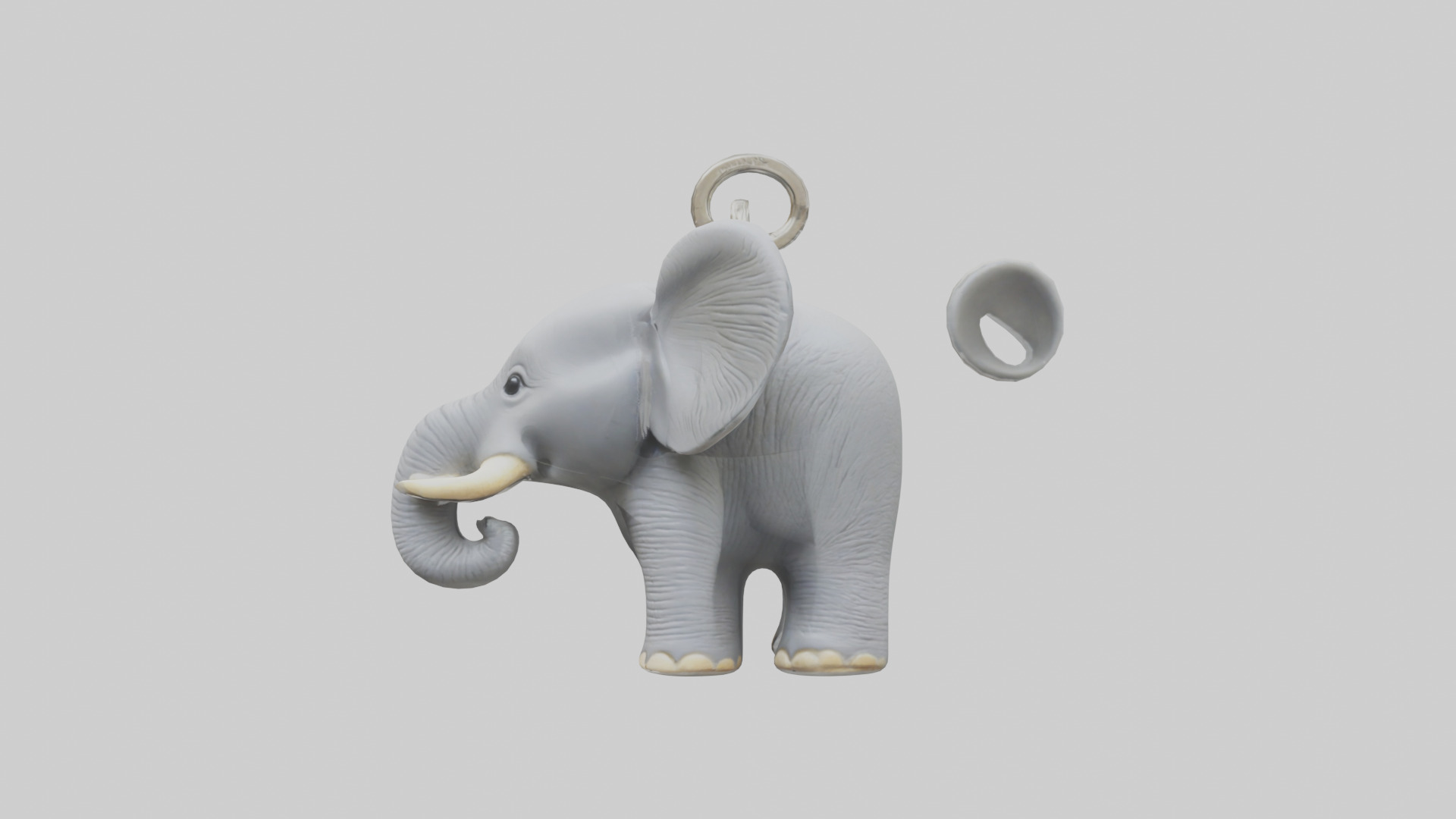 Elephant keychain model Low-poly 3D model_22