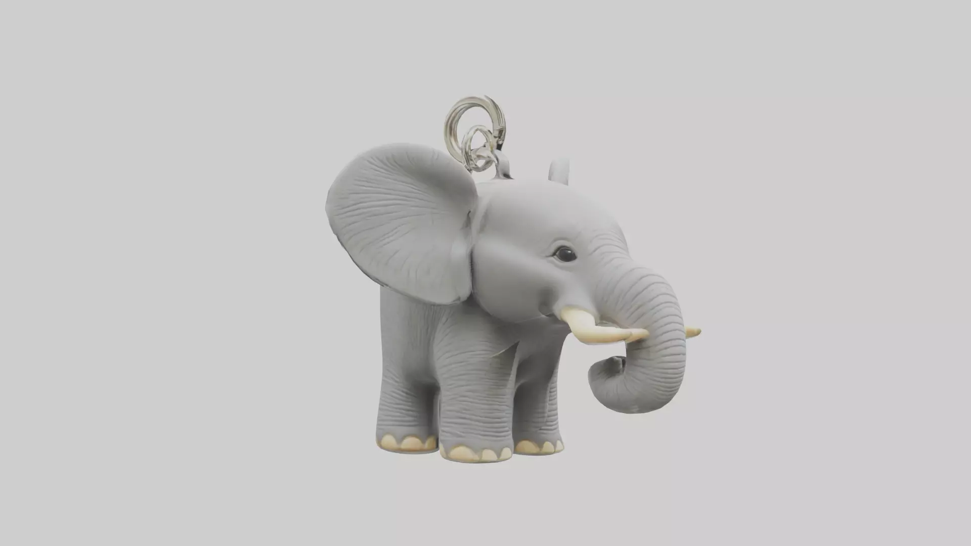 Elephant keychain model Low-poly 3D model_0