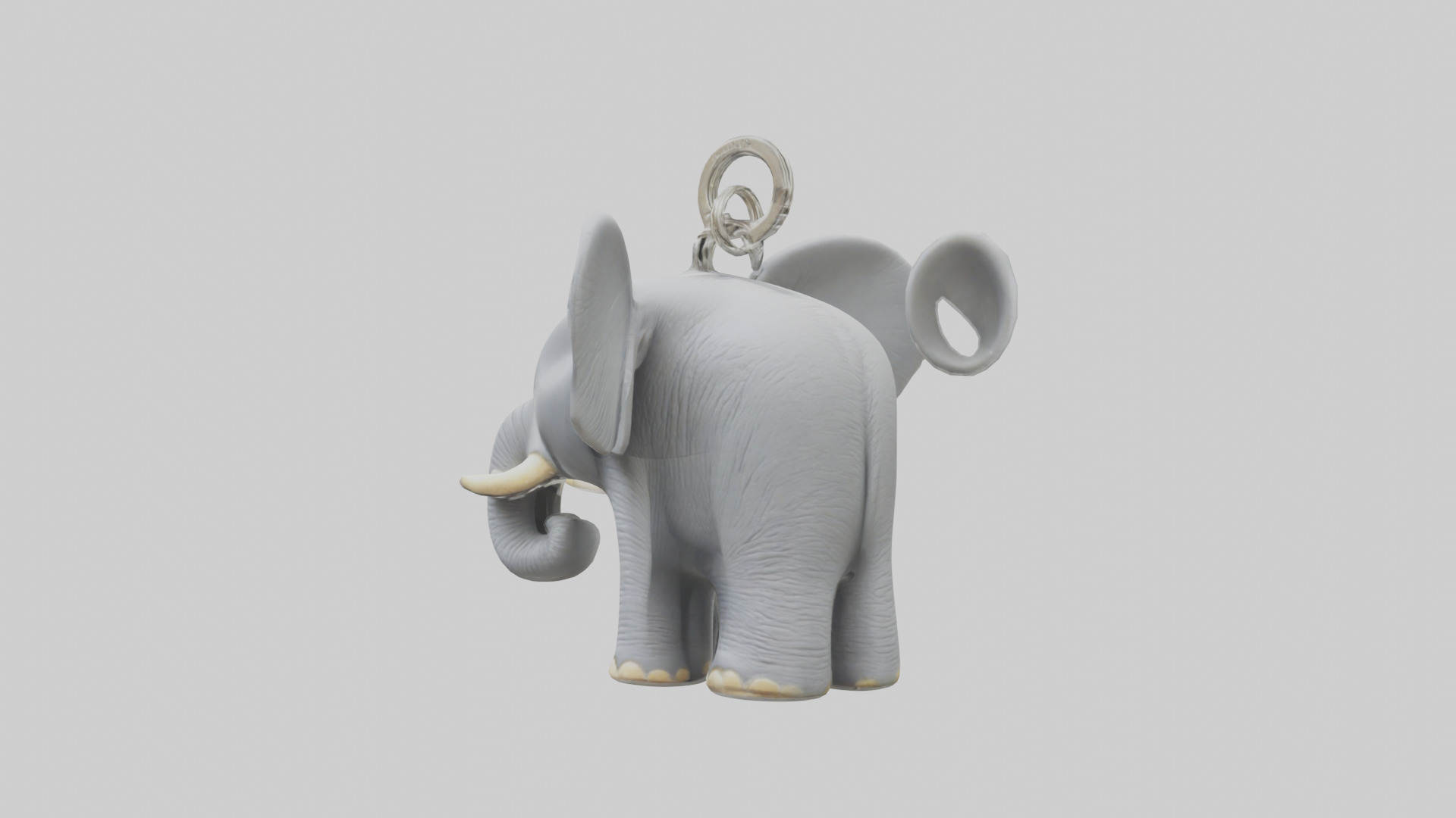 Elephant keychain model Low-poly 3D model_1