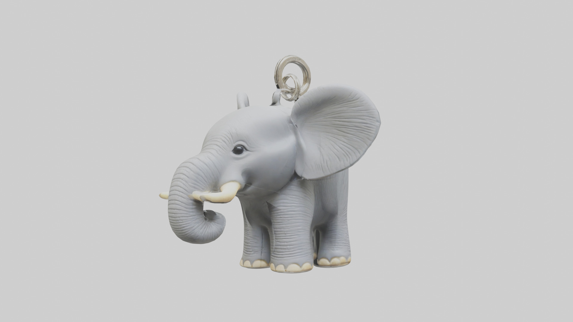 Elephant keychain model Low-poly 3D model_8