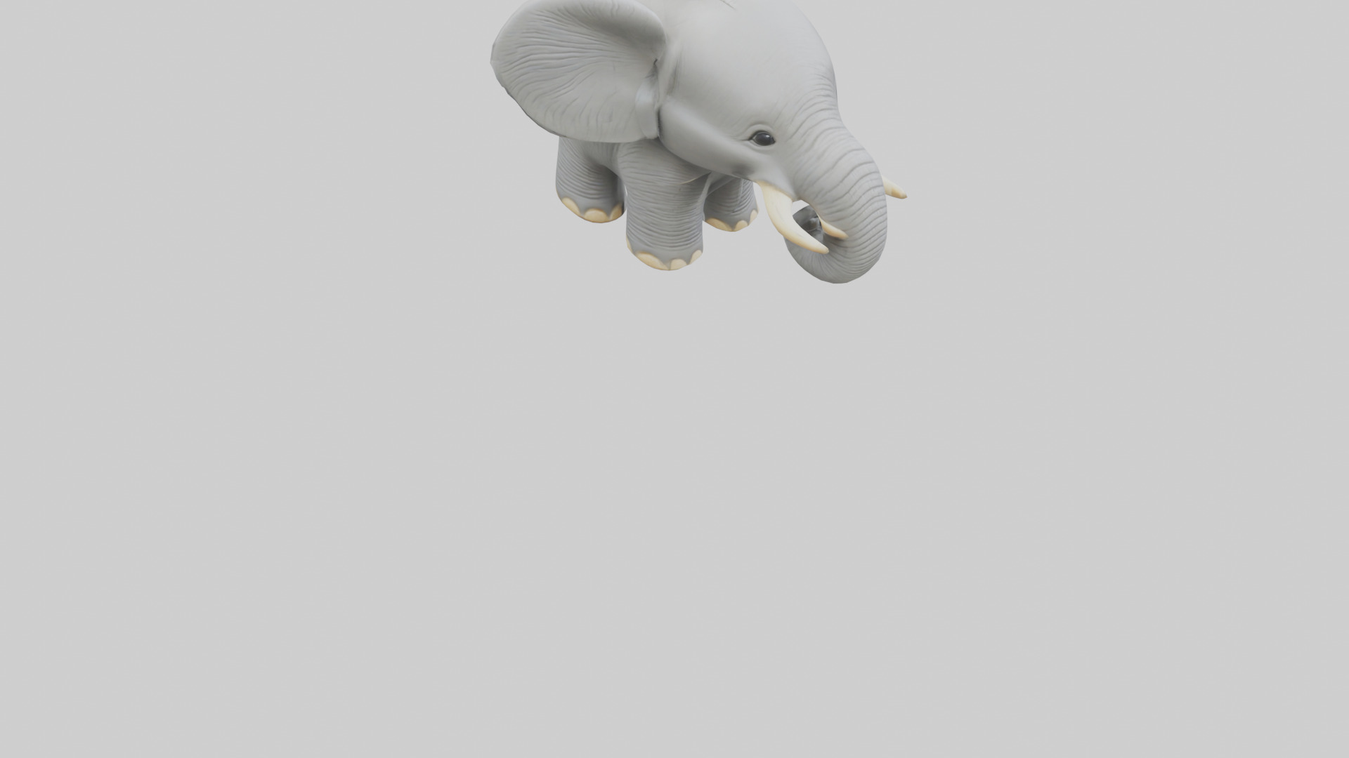 Elephant keychain model Low-poly 3D model_7