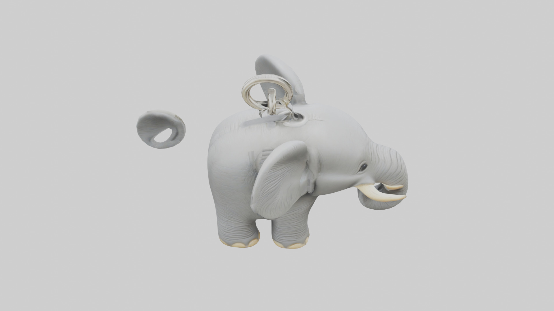 Elephant keychain model Low-poly 3D model_28