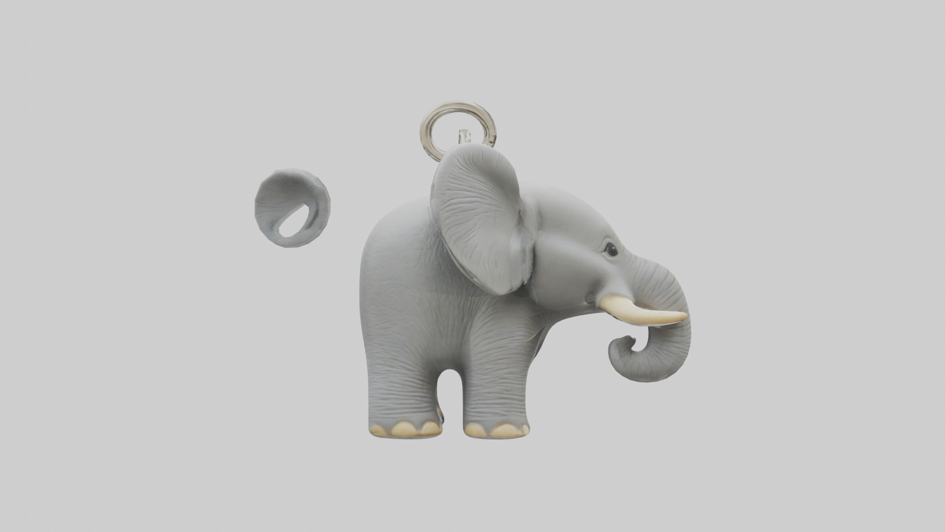 Elephant keychain model Low-poly 3D model_23