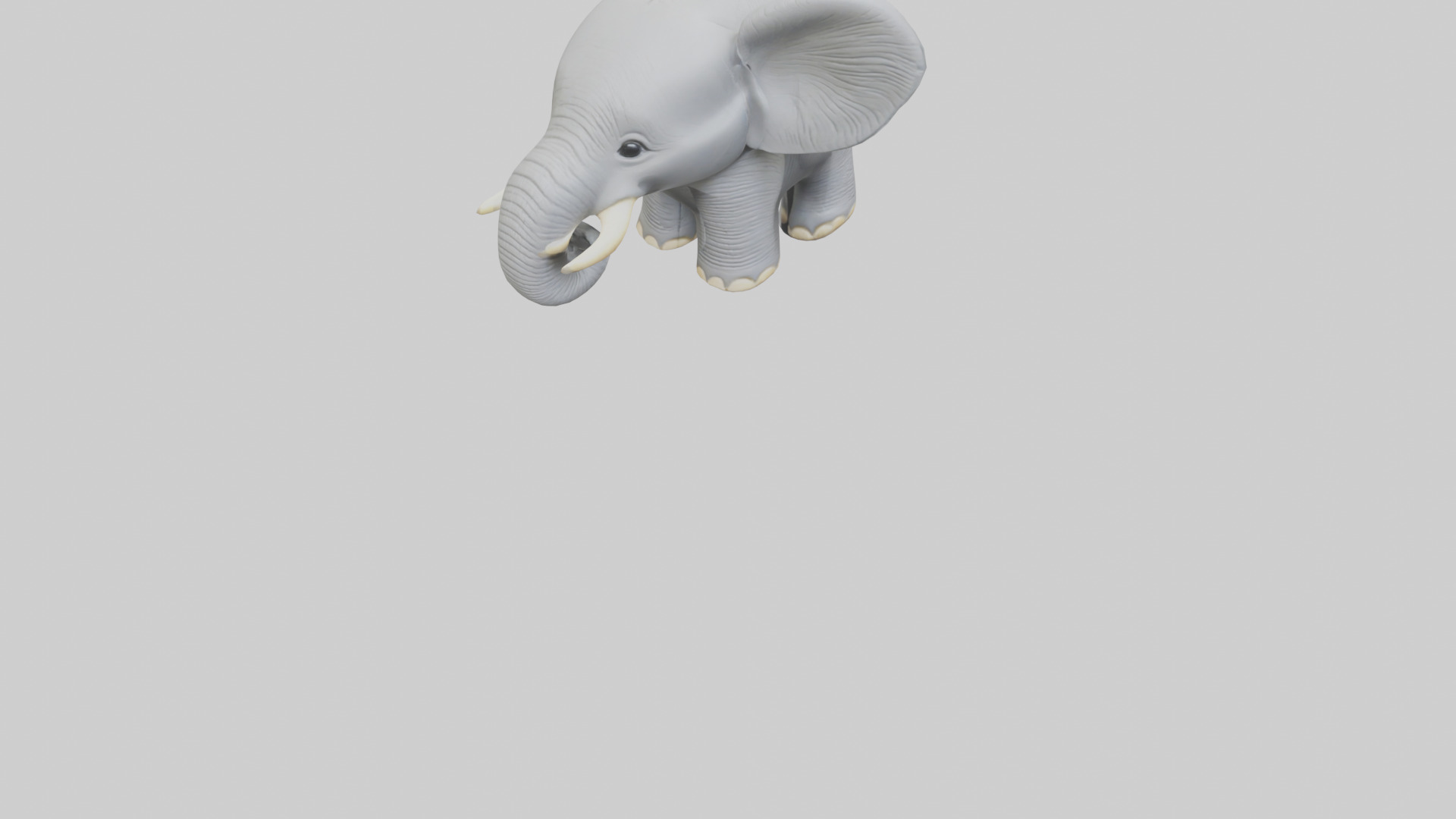 Elephant keychain model Low-poly 3D model_6