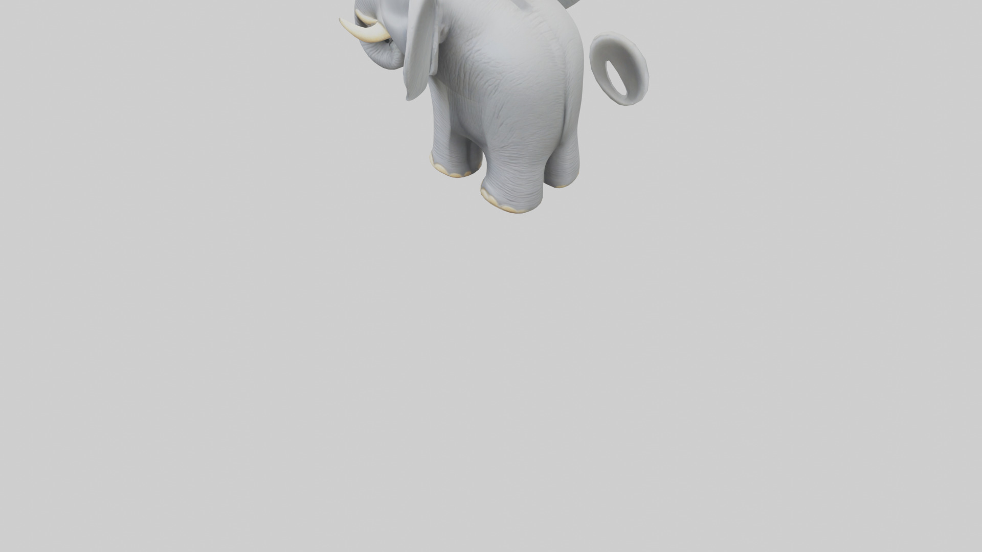 Elephant keychain model Low-poly 3D model_4