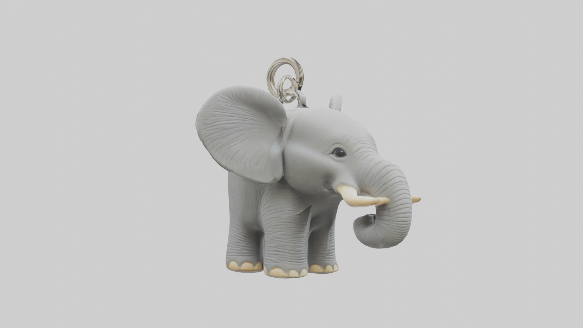 Elephant keychain model Low-poly 3D model_16