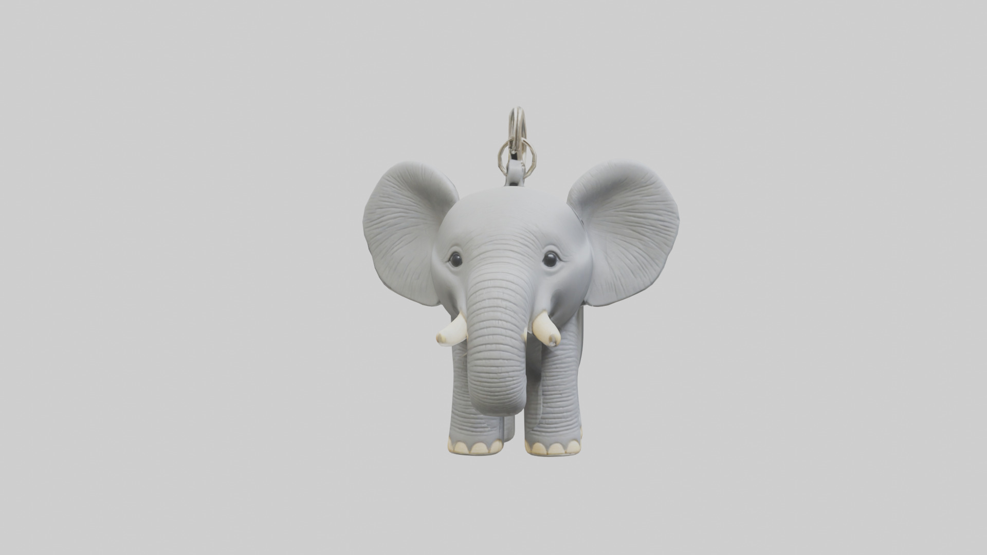 Elephant keychain model Low-poly 3D model_12