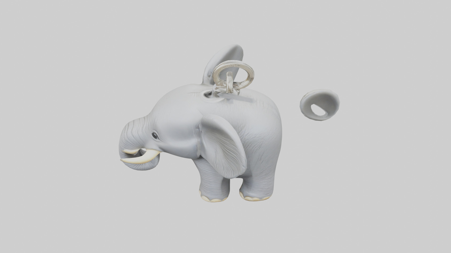 Elephant keychain model Low-poly 3D model_27