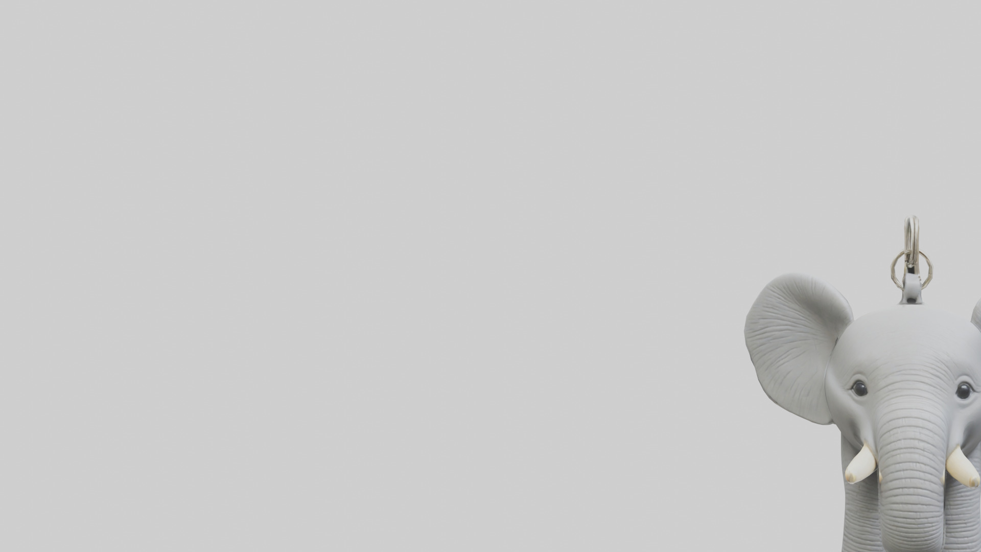 Elephant keychain model Low-poly 3D model_21