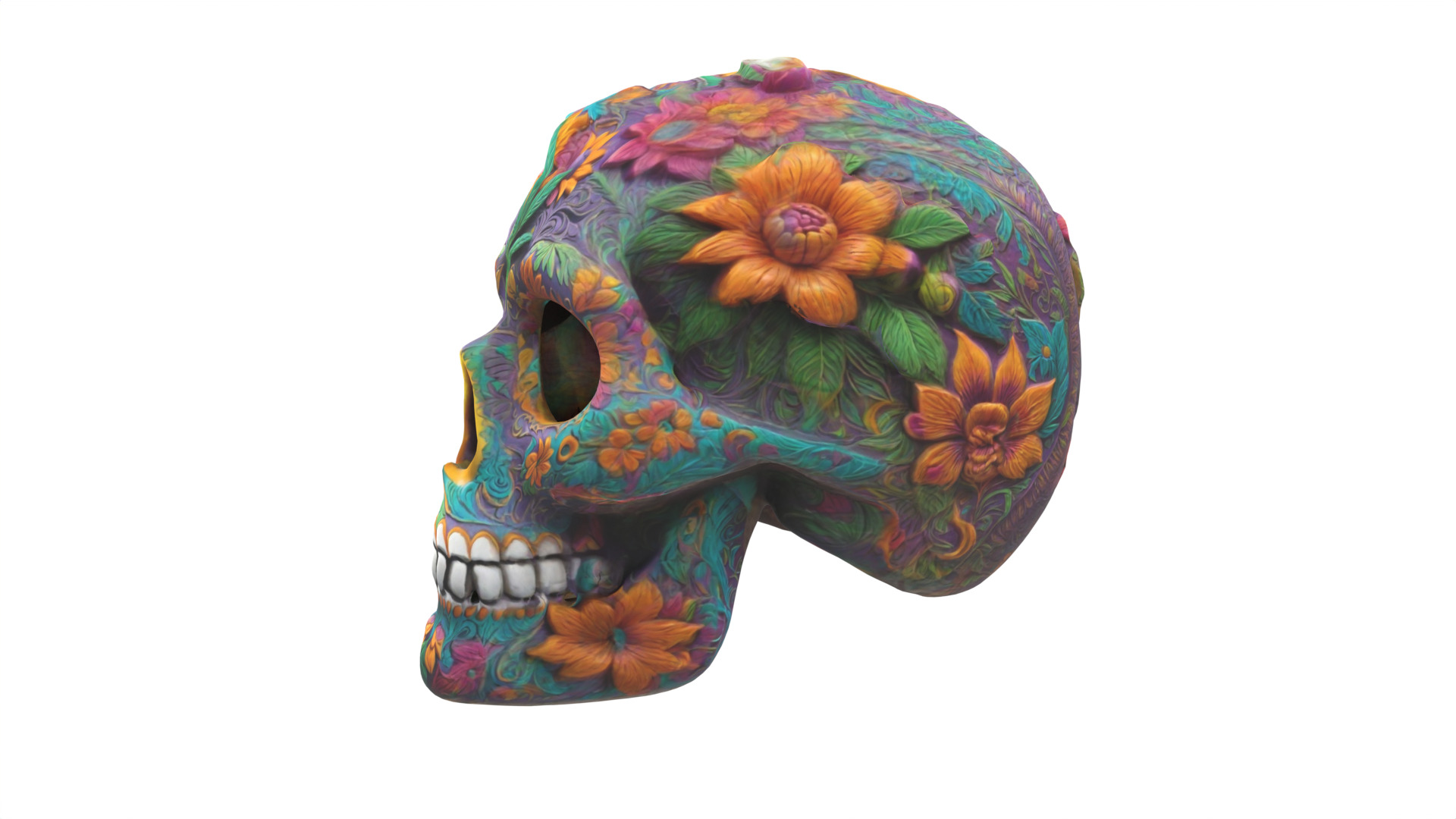 skull Low-poly 3D model_3