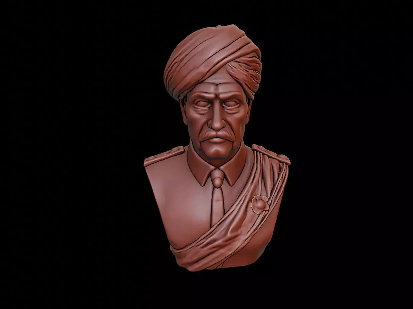 Nain Singh Rawat Bust 3D print model
