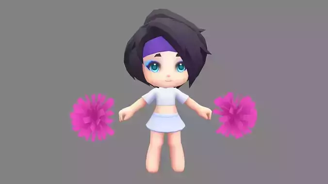 Cartoon cheerleader girl