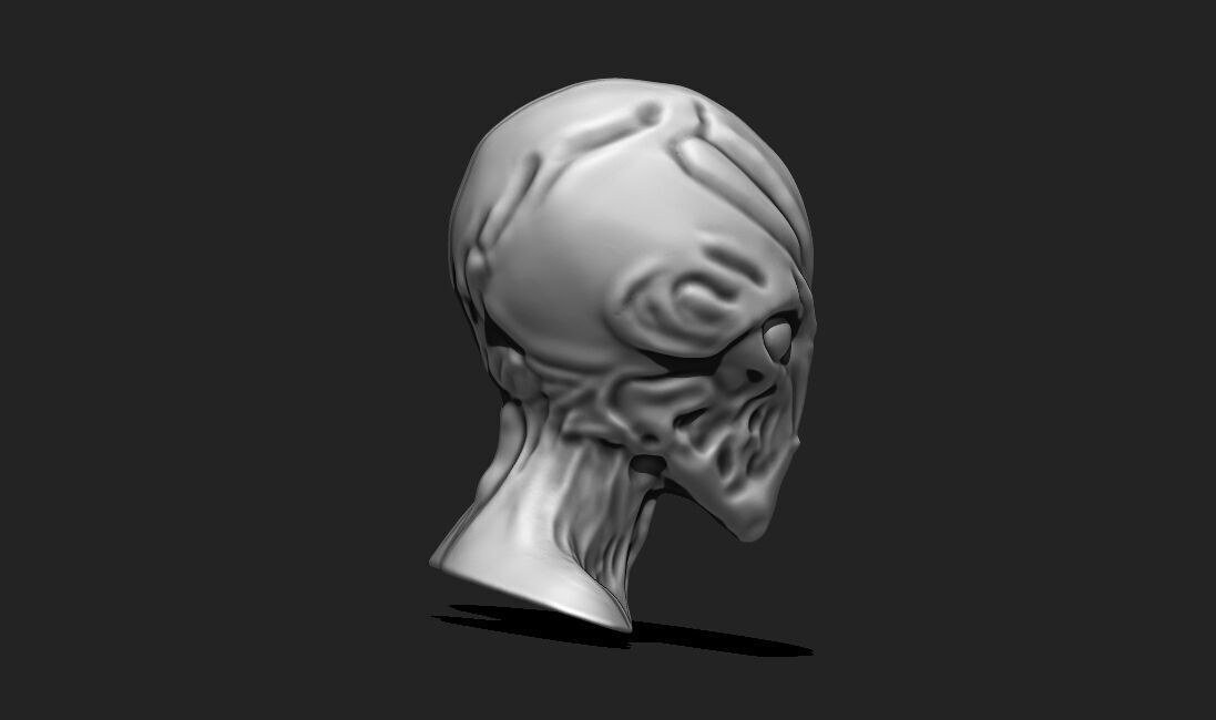 Alien Bust 6 - Extraterrestrial Sculpture STL File 3D print model_6