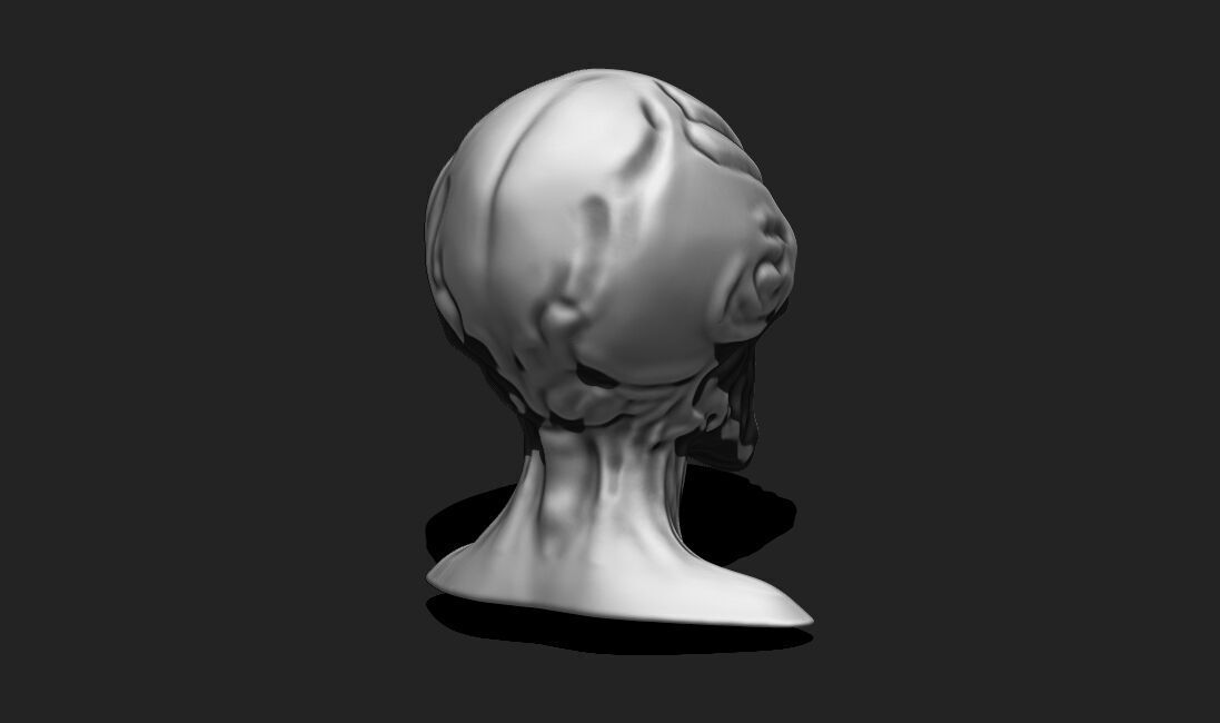 Alien Bust 6 - Extraterrestrial Sculpture STL File 3D print model_7