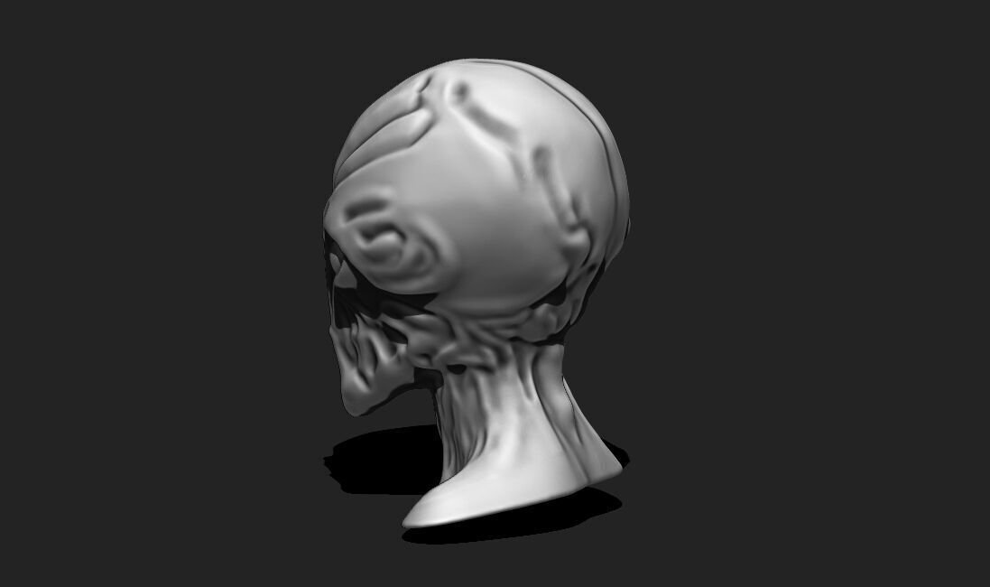 Alien Bust 6 - Extraterrestrial Sculpture STL File 3D print model_9